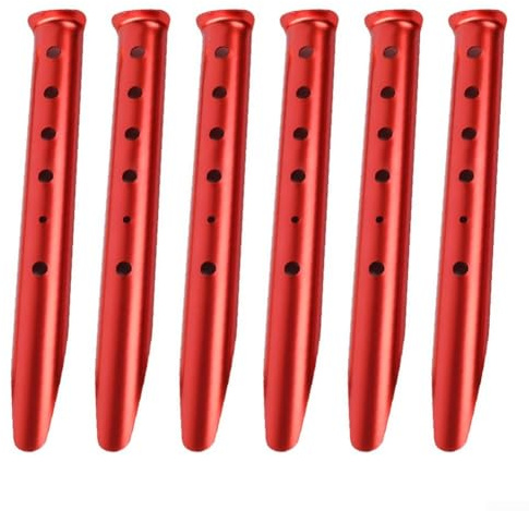 Aluminium-Zelthering-Set, 6 x U-förmige Heringe, entworfen für Sand- und Schneestabilität (Orange)