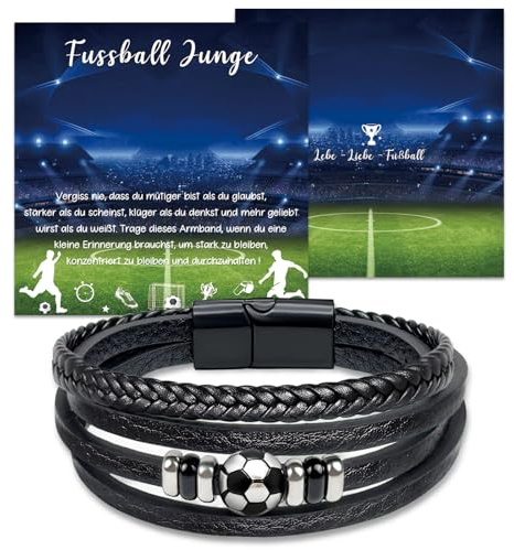 Fussball Geschenke Jungen 5 6 7 8 9 10 11 12 13 14 Jahre, Fussball Armband Jungen Geschenke zur Kommunion Konfirmation Firmung Jugendweihe Einschulung Ostern Weihnachten