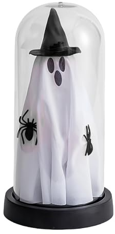 Halloween Light Up Ghost - Lampada a LED fantasmi | Ghosts in Cloche di | Luci decorative da tavolo spettrali | Lampade ornamentali da scrivania horror | Accenti inquietanti per la casa per