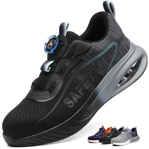 Zapatos de Seguridad para Hombre Zapatillas Trabajo Mujer Comodas Transpirable Ligero Calzado de Seguridad con Punteras de Acero Antideslizantes