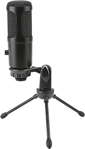 Tofficu Microfono USB Condensatore in Metallo di Microfono per Gioco di Registrazione con Treppiede e Cavo USB