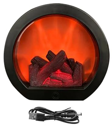 Nbbwwu Dekorative Kaminlaternen Für Innen, USB Aufladbare LED Feuerlampe, Flammenlos Deko Batteriebetrieb Für Balkon Wohnzimmer Garten Weihnachten Terrasse