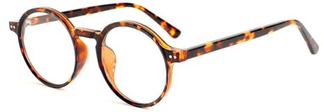 AOOLIA Lunettes de Lecture Rondes, Lunettes de vue Anti-Lumière Bleue avec Grosse Monture, Lunettes De Lecture en TR90 Vintage Mode pour Femmes, Hommes et Unisexes