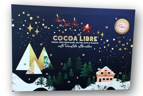 Cocoa Libre Luxury Vegan Advent Calendar | FreeFrom Christmas Advent Calendar, 250g | NutFree, GlutenFree, DairyFree