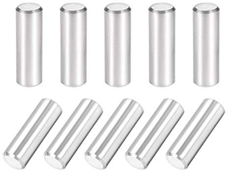 10 tasselli da 10 mm x 30 mm, in acciaio inossidabile, cilindrico, mensola supporto in pino, fissaggio, elementi tono argento