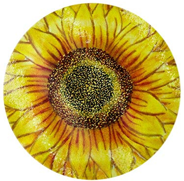 Sunflower Glass Chopping Board Yellow 31x31cm