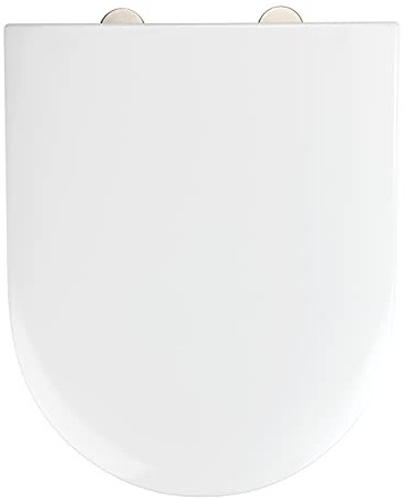 WENKO WC-Sitz Exclusive Nr. 1, hygienischer Toilettensitz mit Absenkautomatik, passend für Villeroy & Boch Subway und handelsübliche Keramiken, aus antibakteriellem Duroplast, 37,5 x 46 cm, Weiß
