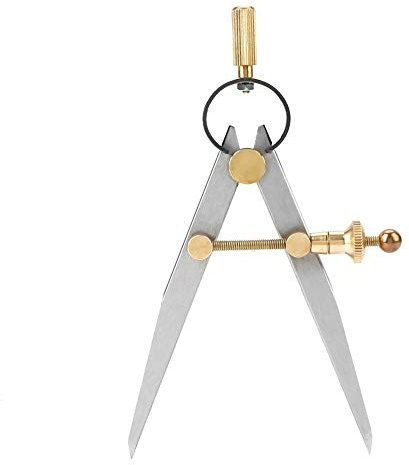 Fafeicy Compás de Cuero Ajustable Giratorio 100 mm con Divisor Acero al Carbono, Alta Precisión para Marcado Mecánico y Fabricación de Cuero, Herramienta Profesional de Trazado Preciso