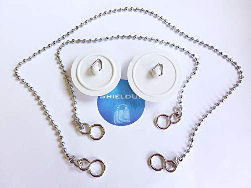 ShieldUp Badewannenstöpsel & Ketten | Packung mit 2 Stöpseln und 2 Ketten.