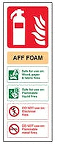 V Safety Fire Extinguisher - Aff Foam ID - 100 x 280 mm Safety Sign