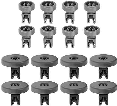 Covienapp Dishwasher Wheel for Upper and Lower Basket (16 PACK) Universal Replacement Parts Accessories for Zanussi A-EG El-ectrolux Dishwasher Cutlery Basket Rollers