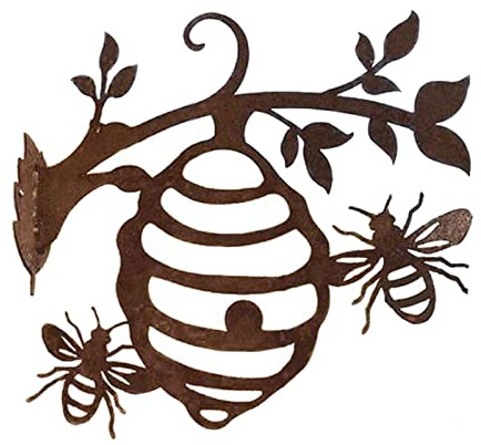 Extérieur en métal Ruche Abeille Jardin décor Statue Whirligig Fer Ruche Suspendu Arbre Cadeau pour Farmhous Maison Patio Jardin