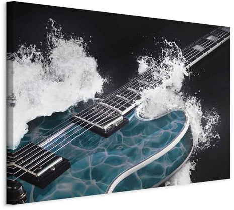 murando - Akustikbild Gitarre Wellen Musik, Schallschutz, Wohnzimmer, Büro