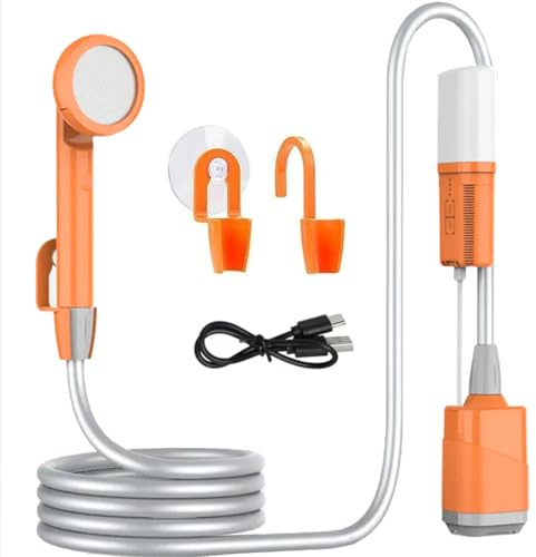 Zooma Campingdusche mit Pumpe, Camping Dusche Outdoor, Gartendusche Dusche Draußen, Portable Dusche mit Tauchpumpe Akku für Camping