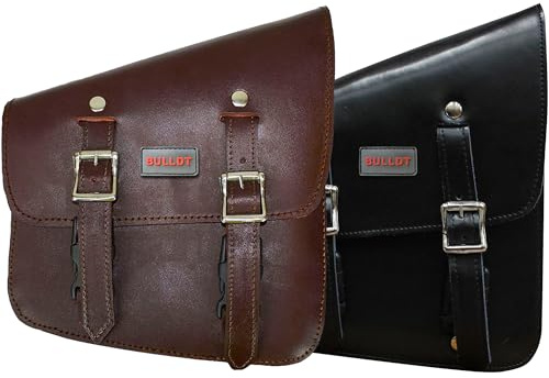 German Wear Motorrad Solobag Solo Tasche Satteltasche Motorradtasche Werkzeugtasche Leder (Dunkelbraun, Links)