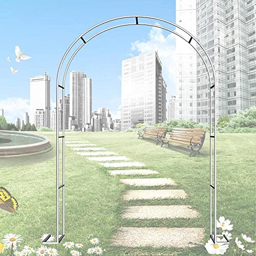 Arche Jardin Aluminium Largeur, Arche À Rosiers Métal, Filet À Plantes Grimpantes, Filet de Treillis, pour Récolte de Concombres, Légume, Vignes, Plantes Grimpantes,Blanc,180x220x40CM