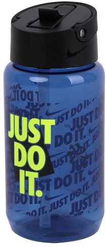 Nike TR Renew Recharge Straw Bottle 16oz Botella, Adultos Unisex, Azul y Negro, 473ml