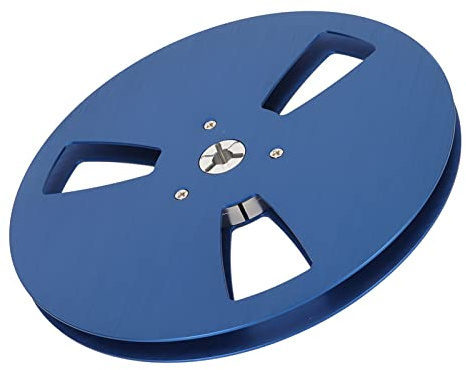 Bobina di Nastro Vuota da 1/4 7 Pollici per Lettori di Nastri da Bobina a Bobina, Piastra Vuota di Apertura a 3 Fori in Lega di Alluminio, Nastro di Ricambio Universale (Blu)