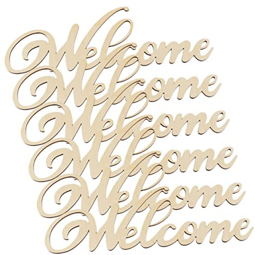 Baluue 20piezas Adorno De Puerta Decorativo Letrero De Bienvenida De Madera Para Bodas y Tiendas