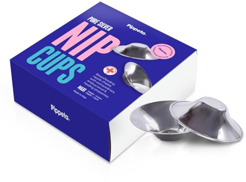 Pippeta Coppe per capezzoli argentate – Coppette per allattamento in 100% argento, senza nichel – parapezzoli per allattamento neonato, coppette per la prevenzione e il trattamento delle fessure
