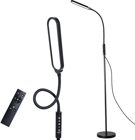 CeSunlight Stehlampe, Wohnzimmer, Fernbedienung mit Timer Funktion, 18 Watt, 3000 Lumen, 95 CRI, 3 Farbmodi und 10 Helligkeitsstufen, Stehlampe LED Dimmbar für Schlafzimmer, Adapter inklusive