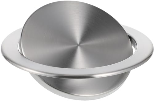 STOBAZA Tapa de cubo de basura empotrada de acero inoxidable 430 para encimeras de cocina baño superficie lisa adecuada para tamaño de agujero 22-26 cm