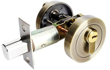 Serratura a chiavistello in bronzo, serratura a cilindro singolo con chiavi in lega di zinco invisibile serratura rotonda per porte d'ingresso anteriori porte di passaggio