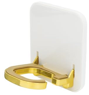 MultiValue Soporte Secador de Pelo, Plásticos Soporte Secador Práctico Soporte para Secador de Pelo con Adhesivo Resistente a Caídas Colgador Secador Pelo para Dormitorio Cuarto de Baño(Dorado)