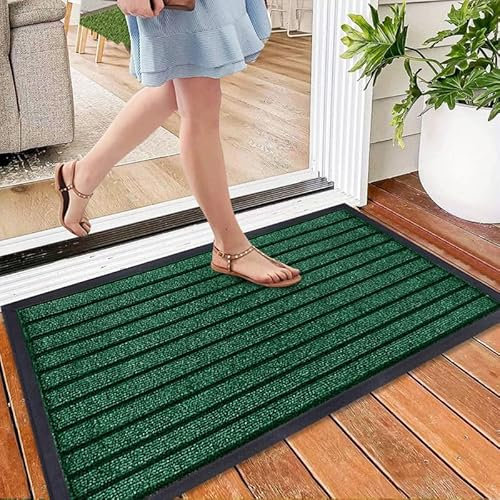 Cozy Haven Rubber Doormat – Outdoor & Indoor Heavy Duty Washable Non-Slip Doormat for Kitchen Garden, Inside & Outside Floor Mats, Waterproof and Dirt Trapper Entrance Doormats (40x60 cm, Green)