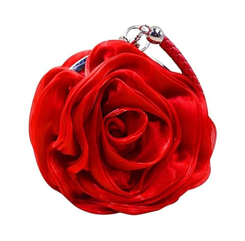Blume Abendtasche Rose Form Damen Abendtasche Clutch Handtasche Frauen Rose Blume Clutch Geldbörse Satin Handtasche Hochzeit Abend Party Tasche Damen-Clutch