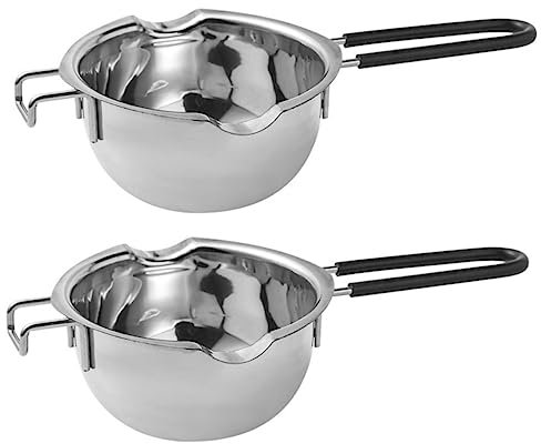 LALADEFIEE 2pcs Stainless Steel Melting Pot for Wax Melts Chocolates Tempering Machine Easy Clean Compact Design