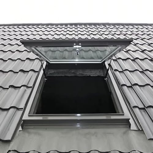 Lucernario per Tetto Finestre Esterne per Capannoni Fienili Casa, Porta di Accesso Al Tetto Piano con Maniglia, Finestra di Uscita dal Sottotetto Inclinata Multi-angolo, Lucernario Manuale(78x98cm(30.