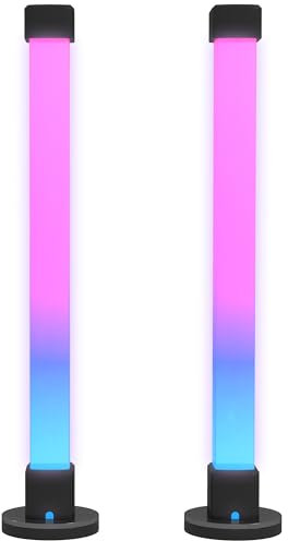 HOMCOM Conjunto de Lámparas de Mesa Inteligente Lámparas de Mesa LED con Control Remoto App Bluetooth Sincronización con Música y Temporizador para Salón Sala de Juegos Dormitorio Blanco