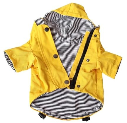 Vattentät hundregnjacka med luva, utomhussport Vattentät och vindtät hundregnjacka for små medelstora och extra stora hundar Andas Bekväm Lätt att bära och slitstark(2pcs Yellow,3XL)