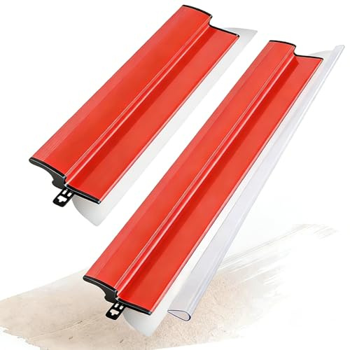 FORTSPANG 2-tlg Profi Spachtelset (40cm + 80cm), Edelstahl Glättkelle & Flächenspachtel Werkzeug für Große Arbeitsbereiche, Wand Dekoration & Bauarbeiten