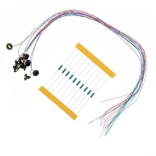 FACULX 10Pack HOScale Street Lights Model Wall Lamp Posts LED Ceiling Lamps, Black With Wires For Model Railroad Train Layout Scenery Landscape