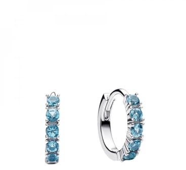 Pandora Timeless 293849C01 Boucles d'oreilles Huggie Bleu Clair en Argent Sterling avec zircone