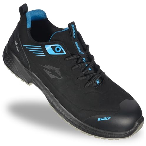BWOLF Noir S3S Chaussures de Sécurité Homme S3 ESD – Embout Composite, Semelle Kevlar, Antidérapantes & Imperméables à l’Huile – Chaussures de Travail Noires S3S