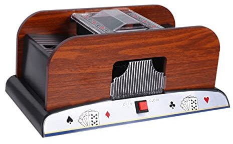 CIYODO Elektrischer Kartenmischer Automatischer Poker Spielkartenmischautomat Für Bridge Poker Karten Decks Kapazität Knopfdruck Mischen Ohne Batterie Schwarz