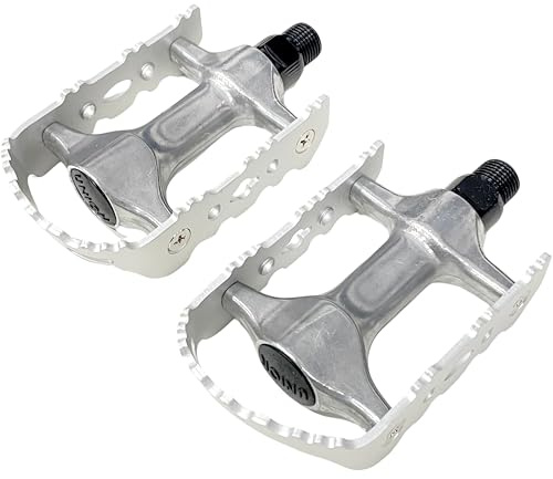 Par de Pedales de Aluminio y Eje de Cromo para Bicicleta Clasica Retro Vintage Ciudad MTB Trekking y Touring Color Plata 51VN003