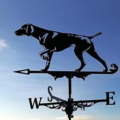 Banderuola segnavento in Metallo per Cani, da Montare sul Tetto, da Giardino, Fattoria, indicatore di direzione del Vento, Decorazione per Cortili (Cane L)