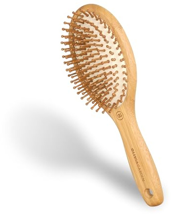 Olivia Garden Bamboo Touch Detangle Massage M - Brosse en Bambou Écologique pour Démêlage en Douceur & Massage du Cuir Chevelu