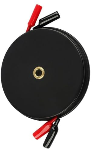 Tidevib Enrouleur de câble de test rétractable pour voiture, 3/6/9 mètres de fil d'extension avec clip, bobine en plastique testeur de réparation automobile