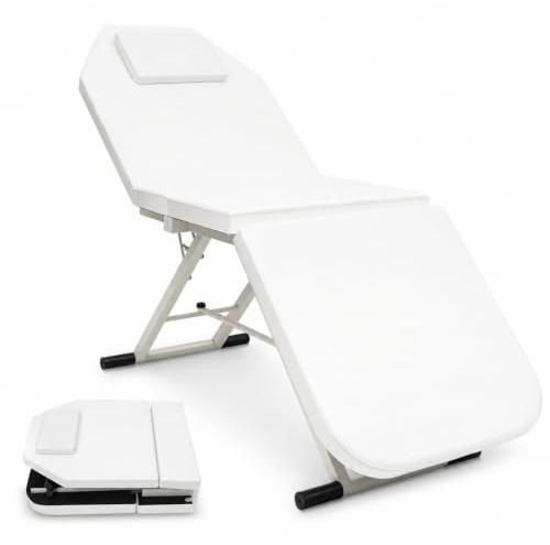 Chensyo Mesa de masaje plegable profesional, cama de masaje plegable portátil con respaldo ajustable y almohada, mesa estética de cuidado para masaje, tatuaje, salón, belleza, extensión de pestañas