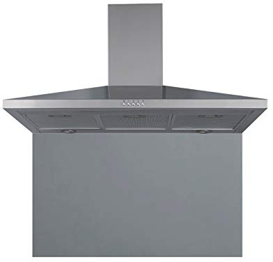 SIA CHL90SS 90cm Stainless Steel Chimney Hood Fan And Toughened Glass Splashback