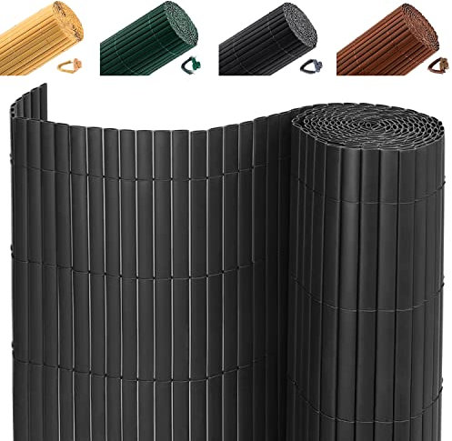 INMOZATA PVC Garden Screening 1m High Privacy Fence Screening Privacy Protective Screens for Garden, Backyard, Balcony, Terrace (Grey,1x3m)