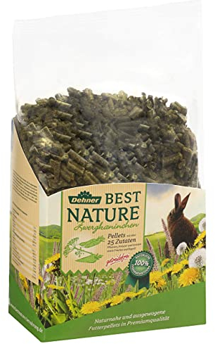 Dehner Best Nature Nagerfutter Adult, Zwergkaninchenfutter Pellets, 3 kg