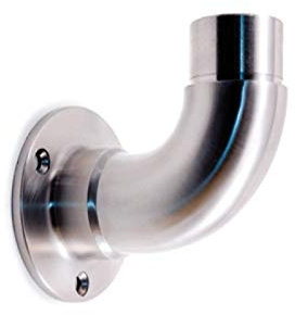 Départ de main courante mural coudé en inox - AISI 316 Brossé - pour extérieur