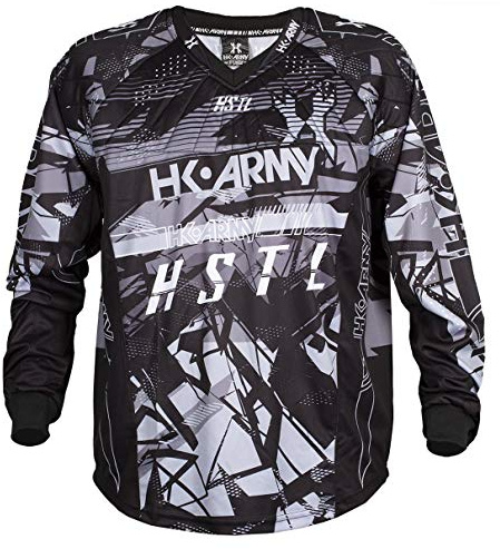 HK Army Paintball HSTL Line Trikot - Grün, Langarm, V-Ausschnitt, Unisex-Erwachsene, Unisex-Jugendliche, Frauen, Sportlich, feminine, Belüftete Seitenteile, Baumwolle 50%, Polyester 50%