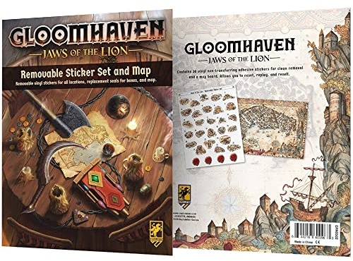 Cephalofair Games Gloomhaven: Jaws of The Lion Removable Sticker Set & Map